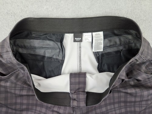 Reebok Golf Shorts Men Size 46 Gray Plaid Stretch Comfort Waistband Course XXL - Picture 7 of 12