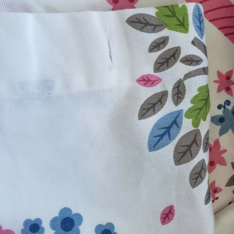 Cortina de ducha Bambini Merry Meadow búhos árboles pájaros niños azul rosa verde blanco Foto 4 de 4