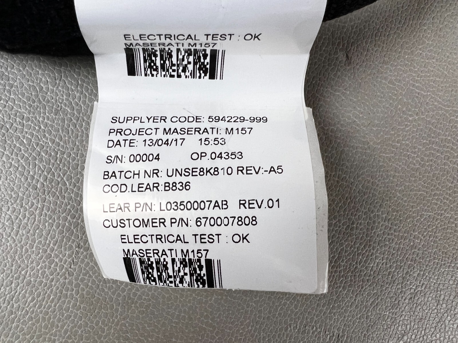 Genuine OEM 2014-2018 Maserati FRONT LH 8-WAY HEATED SEAT 673007602