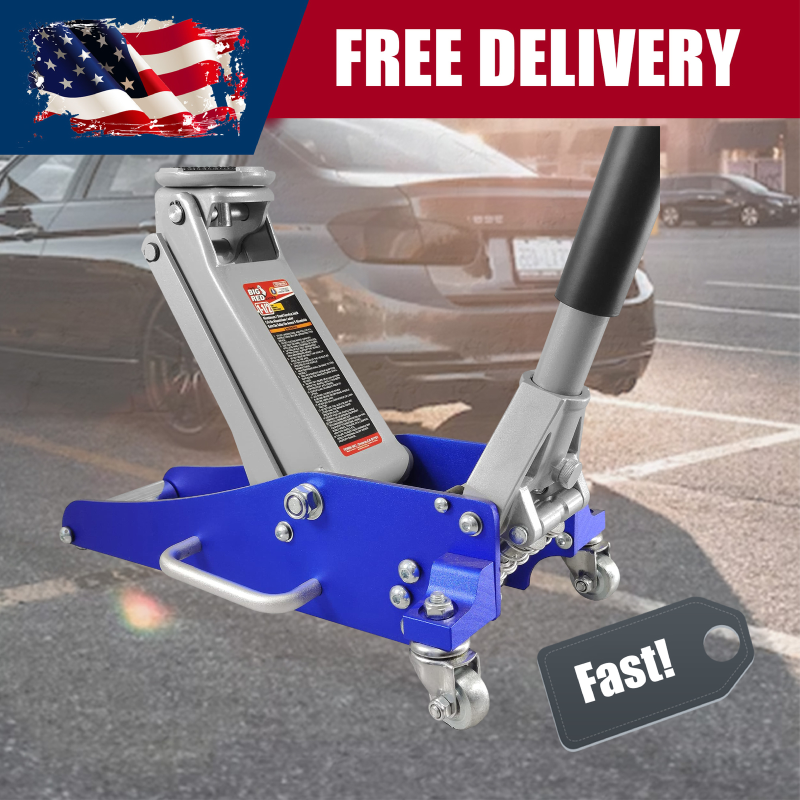 BIG RED Floor Jack Torin Hydraulic Low Profile Aluminum Steel Racing, 1