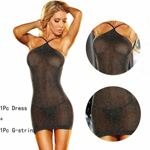 Floral Bodystocking Stockings Bodysuit Babydoll Fishnet Sleepwear Lingerie Dress - Picture 307 of 402