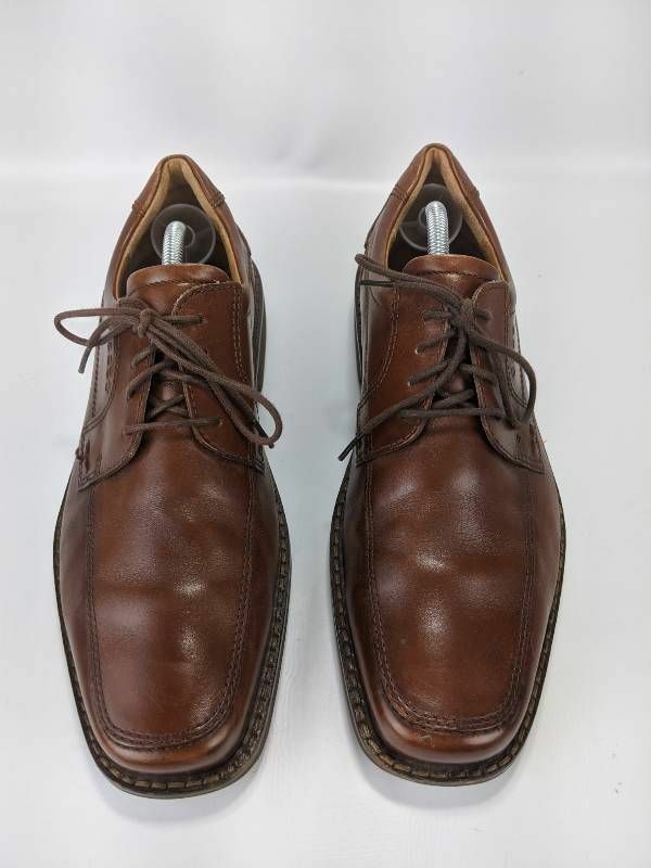 ECCO Mens Oxford Dress Shoes Brown Moc Toe Lace Up Lo… Gem