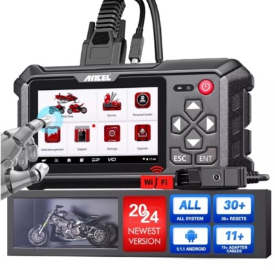 ANCEL Motorcycle Diagnostic Scan Tool, MT500 Plus Motorcycle OBD2 Scanner Fit...