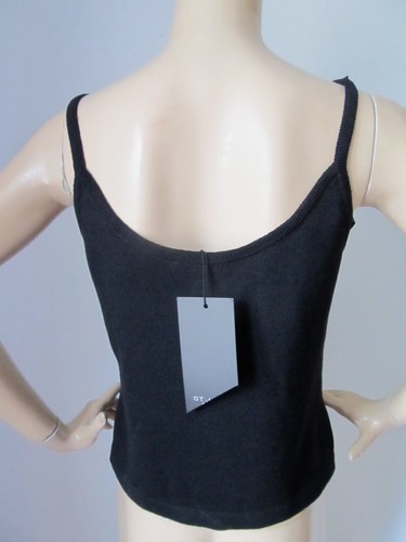 NUOVA MAGLIA ST JOHN DONNA TAGLIA S TOP CAMI NERO CAVIALE SANTANA MAGLIA - Foto 4 di 5
