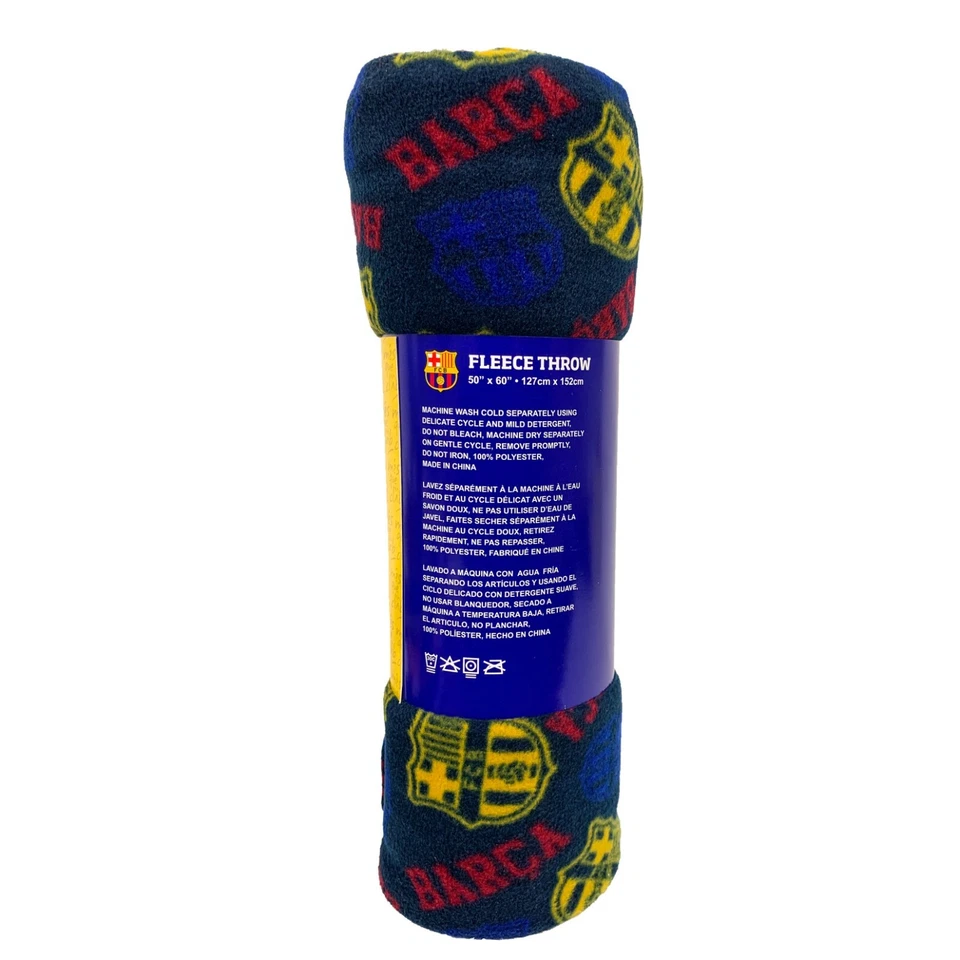 Manta polar FC Barcelona 127x152cm acceso tinta internacional con licencia NUEVO Foto 4 de 4
