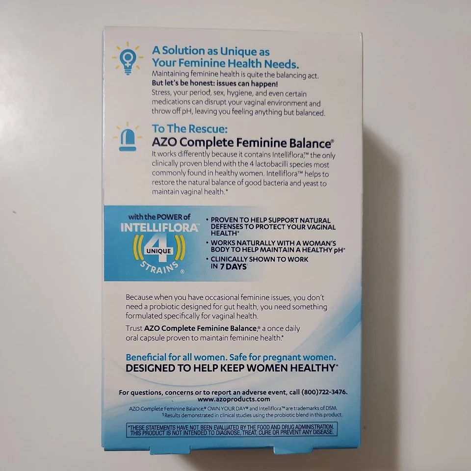 Probiótico diario Azo Complete Femenino Balance 30 cápsulas una vez al día caducidad 2027+ Foto 2 de 4