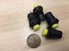 4 Pieces Yellow Latching 12mm push button Switch round button 12v on off pin C20