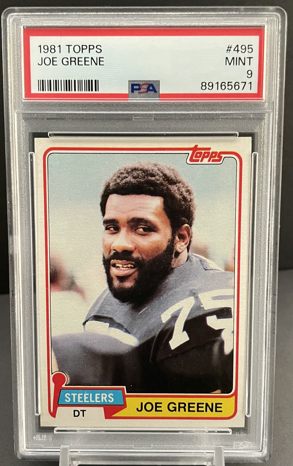 1981 Topps Joe Greene #495 PSA 9 MINT HOF Steelers- Beautiful Card - New Label!