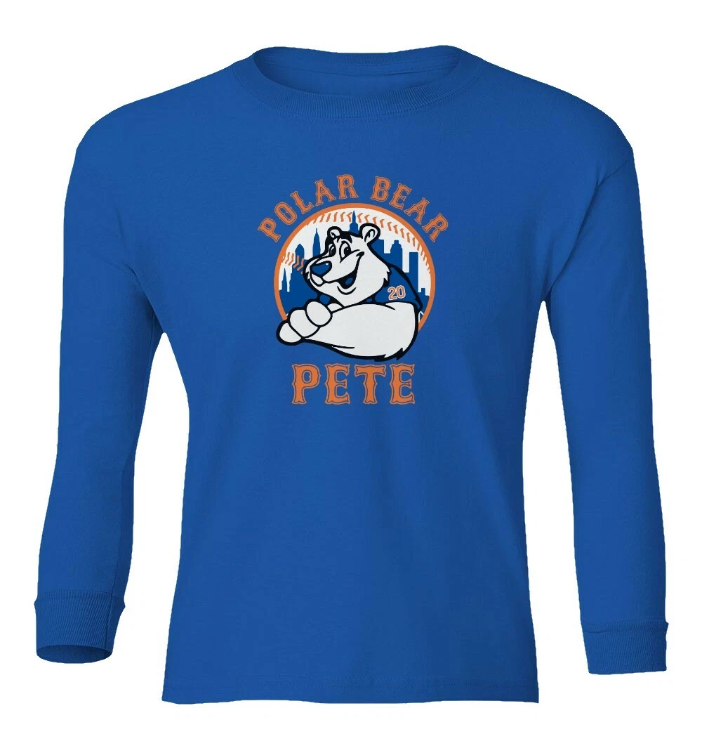 Pete Alonso New York Mets Polar Bear Pete Youth Long Sleeve T-Shirt