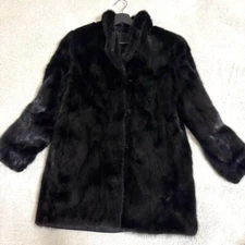 Sagamink Women's Fur Coat Black mink Size 11
