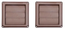 2 pack Deflecto 4" Brown Plastic Replacement Louver Dryer Vent Face Hood