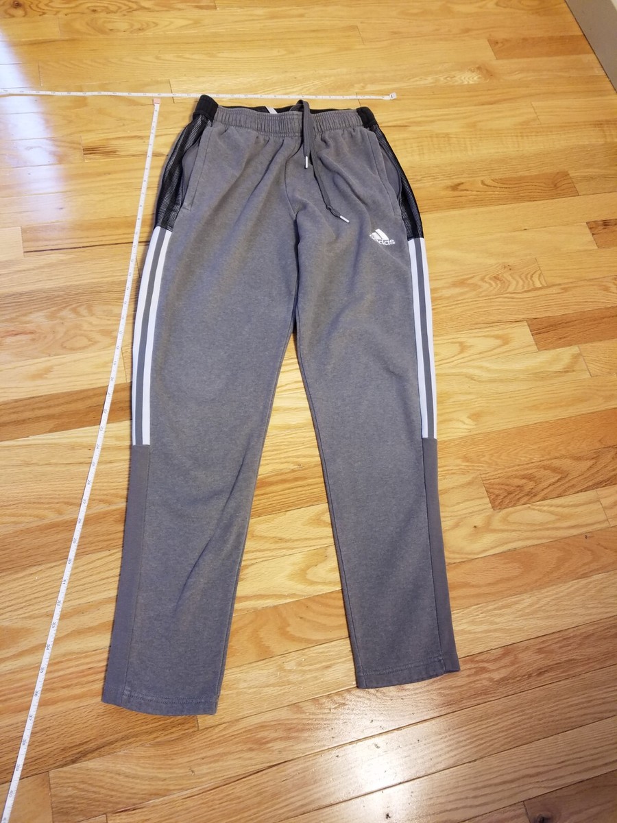 MEN'S ADIDAS STRIPE CLIMALITE ATHLETIC SWEAT PANTS, GRAY/SMALL (RN
