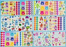 Care Bears Sticker 11 sheet Pack, cheer bear good luck, wish, vintage  retro
