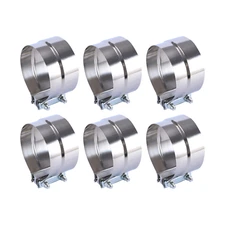 6Pcs 5" Stainless Exhaust Band Clamp Step Clamps for Catback Muffler Pipe