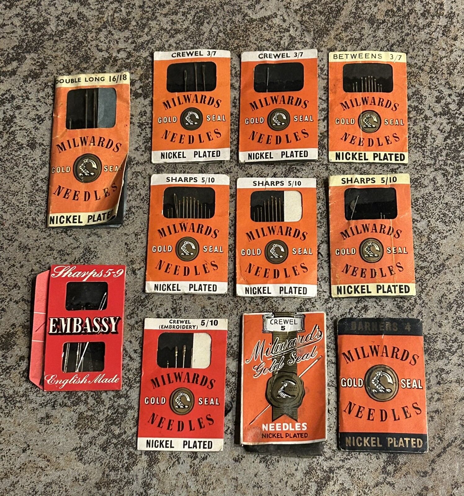 Vintage Sewing Needle Packets Job Lot Milwards Kirby Beard Flora