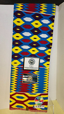 Elegant African Hitarget Wax Print 100% Cotton blue yellow  Fabric 12 Yards