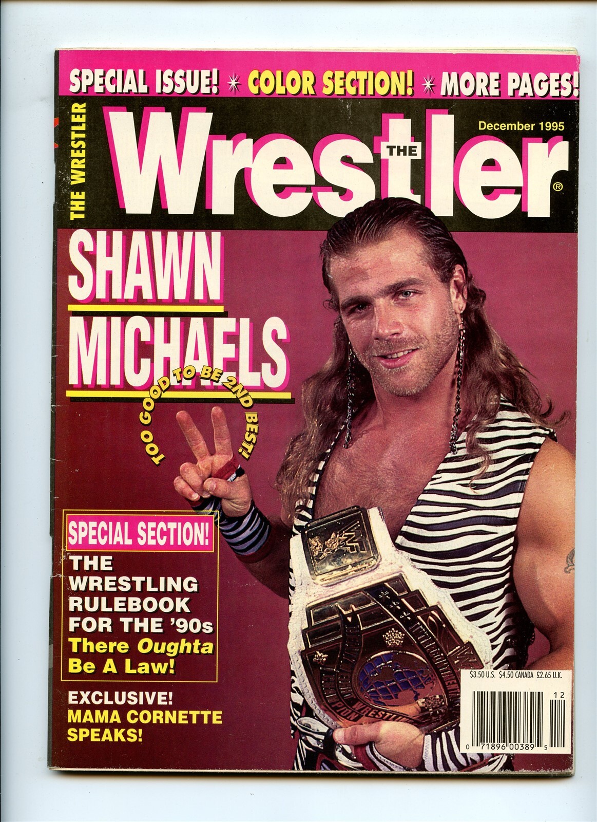 .THE WRESTLER MAGAZINE 12/95 SHAWN MICHAELS WRESTLING RULEBOOK MAMA