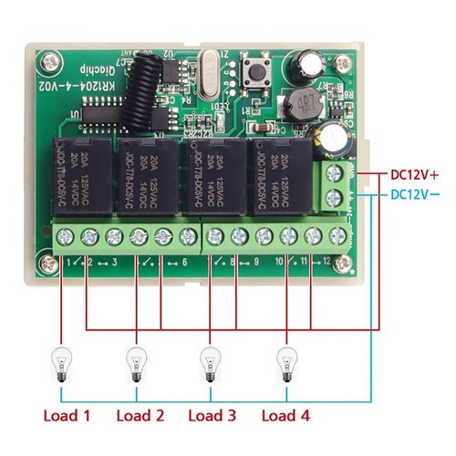 443MHz Wireless Remote Control Relay Switch With Receiver and 4CH Channel - Picture 5 of 19