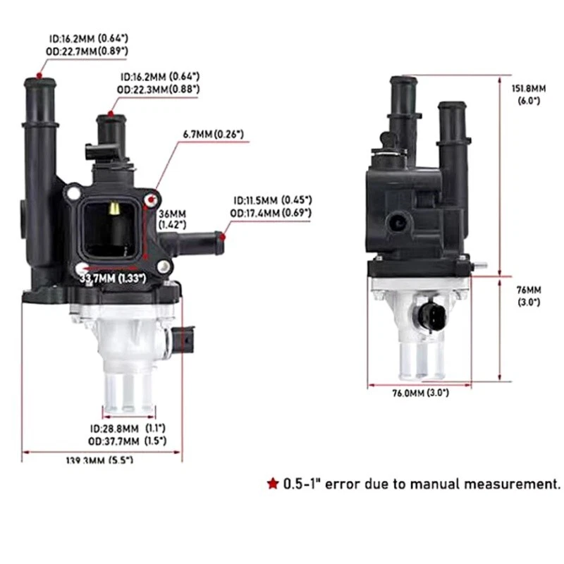 Engine Coolant Thermostat Housing For 2009-2011 CHEVROLET AVEO AVEO5 PONTIAC G3 Foto 3 de 4