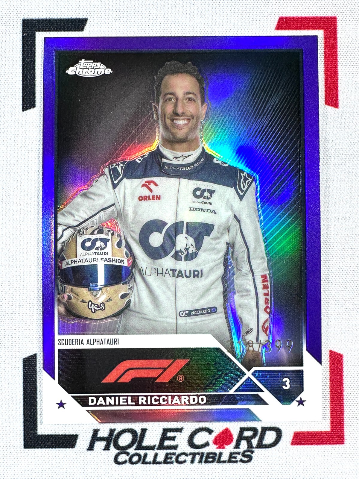 DANIEL RICCIARDO 2023 Topps Chrome Formula 1 F1 #69 Purple Refractor 218/399