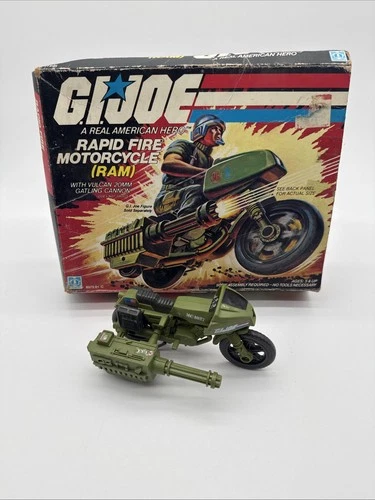 VINTAGE 1980'S HASBRO GI JOE RAPID FIRE MOTORCYCLE RAM COMPLETE WITH BOX