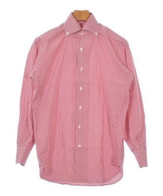 ORIAN Dress Shirts RedxWhite(Gingham Check) 39(Approx. M) 2200622395043