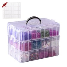 Bead Organizer Box, 84 Pcs Small Organizers, 3-Tier Bead Storage Containers P...