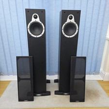 Tannoy Eclipse Two FloorStanding Speakers Black Wood Finish Tested and Working