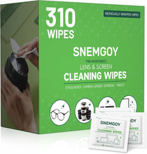 310 Count Lens Cleaning Wipes, Pre-Moistened Individually Wrapped Glasses Wipe
