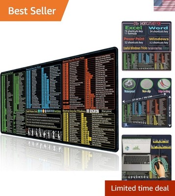 Excel/Word/Power Point/Windows Mouse pad,Non-Slip&Waterproof Large Gaming Off...