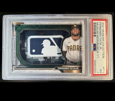 2021 Topps Museum Fernando Tatis Jr. Memorabilia MLB LogoMan Padres 1/1 PSA 7