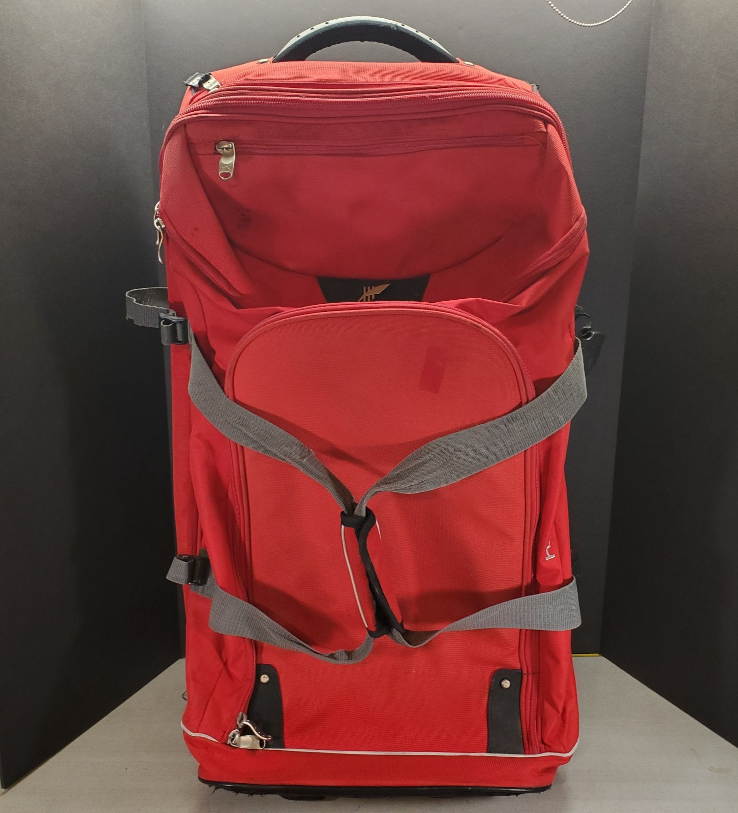 High Sierra RED Rolling Duffel Backpack Wheeled Carry On Tra