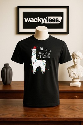 Fa La La La La Llama Christmas Holiday Family Graphic Tee Shirt