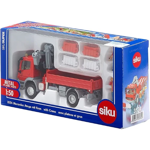 CAMION MERCEDES CON BRACCIO GRU 1:50 Siku Camion Modellino Nuovo - Immagine 3 di 3