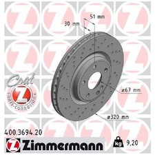 2x Zimmermann Scheibenbremse 26052575 vorne A2464212712 A246421271207