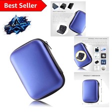 Blue EVA Hard Drive Case - Lightweight Organized Pouch for Portable Drives