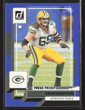 David Bakhtiari 2022 Donruss #96 Blue Press Proof Green Bay Packers