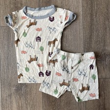 Milkberry Bamboo Short Pajama Set Farm Animals 12 Months