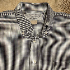 De Colección Bellows Brut Le Garage Para Hombre 100% Rayón Mini Cuadros Gingham Manga Larga • XL