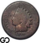 1877 Indian Head Cent Penny, Coveted Low Mintage Tough Key Date