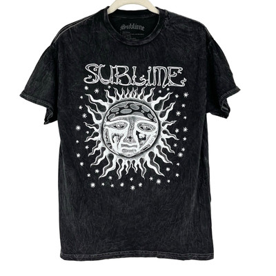 Officially Licensed Sublime Classic Sun T-Shirt Black Acid Wash Medium NWOT