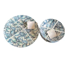 Sigrid Olsen Oyster Plate And Bowl Set Melamine 8pc Set 4 Dinner Plates/ 4 Bowls