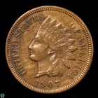1907 Indian Head Small Cent - AU Details