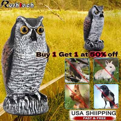 Owl Decoy Statue Protect Garden Yard Scare Bird Away Pigeon Repellent Scarecrow
