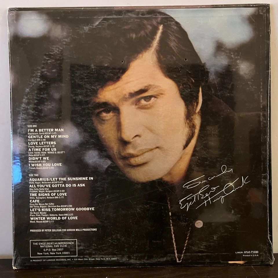 ENGELBERT HUMPERDINK - Self Titled (1969) - 12" Vinyl Record LP - SEALED - Image 2 of 2