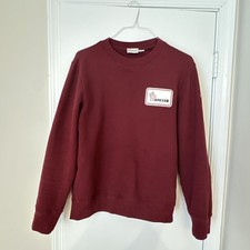 Moncler Men Red Cotton Logo Regular Fit Crewneck Sweater Sweatshirt Size M