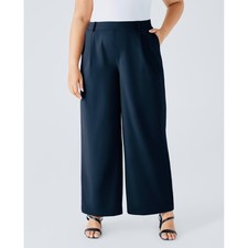 Halara Women's Navy Blue High Waisted Pockets Straight Leg Work Pants Size XL