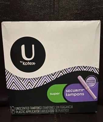 U by Kotex Super Absorbency Security Tampons 18 Pack Unscented