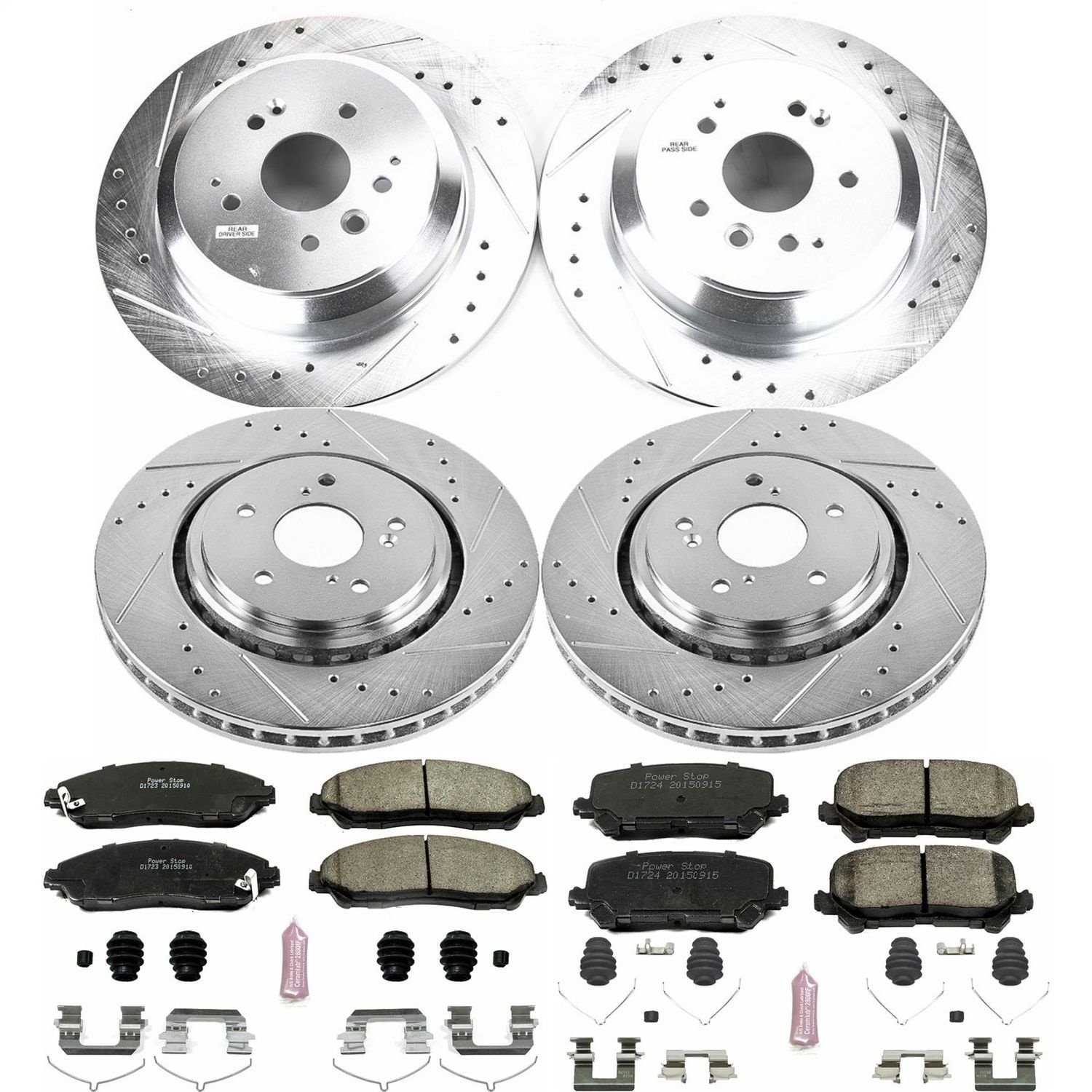 Power Stop K6956 Z23 Evolution Sport Performance 1-Click Brake Kit Front And Rea