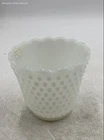 Vintage FireKing White Milk Glass Hobnail Home Decor Flower Pot Planter